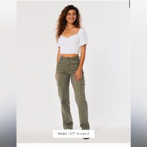 Ultra High-Rise Cargo Dad Pants- Green SIZE 5-R